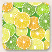 Zitrusfrüchte-Scheiben Pop Art 3 Getränkeuntersetzer (Vorderseite)