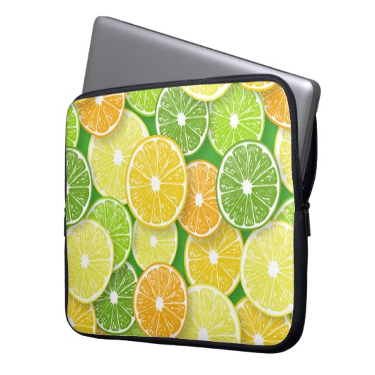 Zitrusfrüchte-Scheiben Pop Art 3 Laptopschutzhülle (Vorderseite Links)