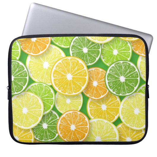 Zitrusfrüchte-Scheiben Pop Art 3 Laptopschutzhülle (Vorderseite)
