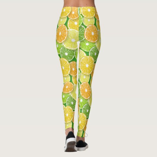 Zitrusfrüchte-Scheiben Pop Art 3 Leggings (Rückseite)