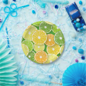 Zitrusfrüchte-Scheiben Pop Art 3 Pappteller (Party)