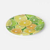 Zitrusfrüchte-Scheiben Pop Art 3 Pappteller (Schrägansicht)