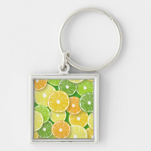Zitrusfrüchte-Scheiben Pop Art 3 Schlüsselanhänger (Vorne)