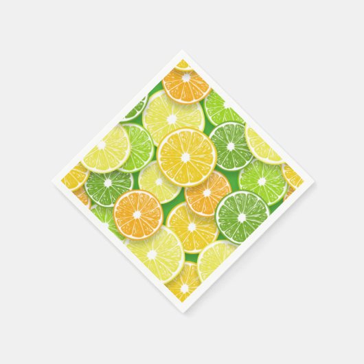 Zitrusfrüchte-Scheiben Pop Art 3 Serviette (Ecke)