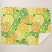 Zitrusfrüchte-Scheiben Pop Art 3 Sherpadecke (Vorderseite (Horizontal))