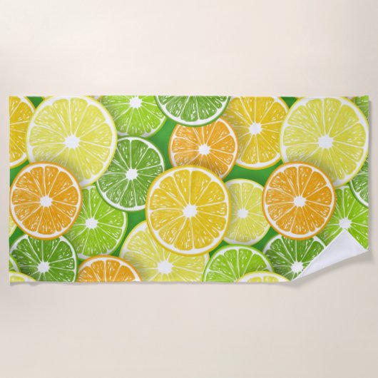 Zitrusfrüchte-Scheiben Pop Art 3 Strandtuch (Vorderseite)