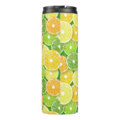 Zitrusfrüchte-Scheiben Pop Art 3 Thermosbecher (Rückseite)