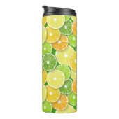 Zitrusfrüchte-Scheiben Pop Art 3 Thermosbecher (Nach rechts gedreht)