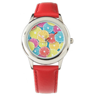 Zitrusfrüchte Scheiben Pop Art Armbanduhr