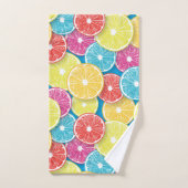 Zitrusfrüchte Scheiben Pop Art Badhandtuch Set (Handtuch)