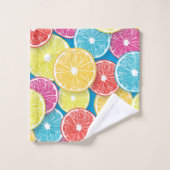 Zitrusfrüchte Scheiben Pop Art Badhandtuch Set (Waschlappen)
