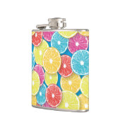 Zitrusfrüchte Scheiben Pop Art Flachmann (Links)