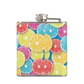 Zitrusfrüchte Scheiben Pop Art Flachmann (Rückseite)