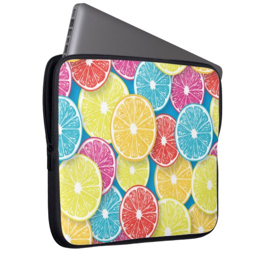 Zitrusfrüchte Scheiben Pop Art Laptopschutzhülle (Vorne Rechts)