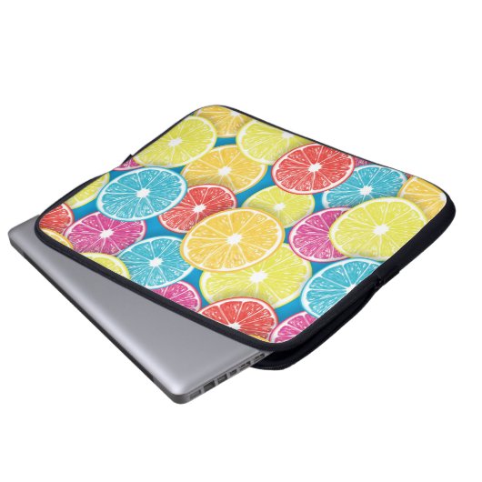 Zitrusfrüchte Scheiben Pop Art Laptopschutzhülle (Vorne Knopf)