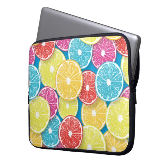 Zitrusfrüchte Scheiben Pop Art Laptopschutzhülle (Vorderseite Links)