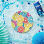 Zitrusfrüchte Scheiben Pop Art Pappteller (Party)