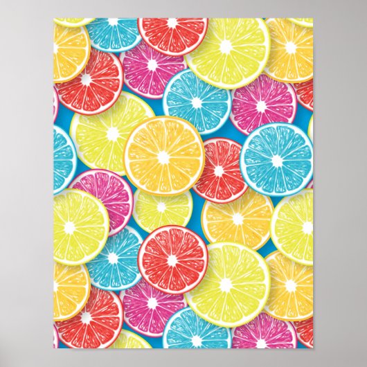 Zitrusfrüchte Scheiben Pop Art Poster (Vorne)