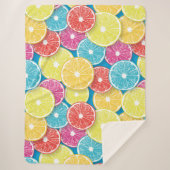 Zitrusfrüchte Scheiben Pop Art Sherpadecke (Vorderseite)