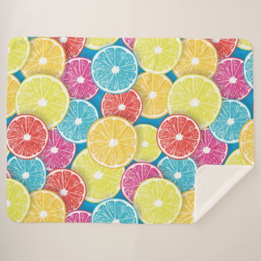 Zitrusfrüchte Scheiben Pop Art Sherpadecke (Vorderseite (Horizontal))