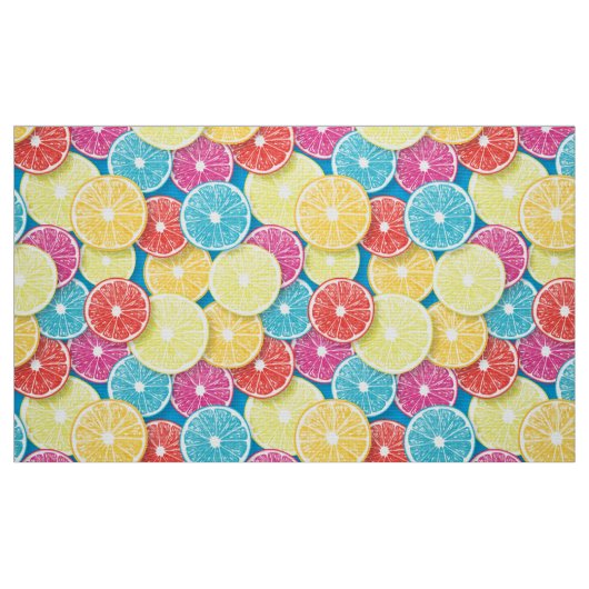 Zitrusfrüchte Scheiben Pop Art Stoff (Fat Quarter (45,7 x 55,9 cm))