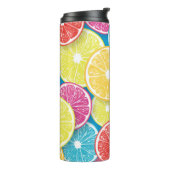 Zitrusfrüchte Scheiben Pop Art Thermosbecher (Nach links gedreht)