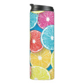 Zitrusfrüchte Scheiben Pop Art Thermosbecher (Nach rechts gedreht)
