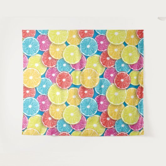 Zitrusfrüchte Scheiben Pop Art Wandteppich (Vorderseite (Horizontal))