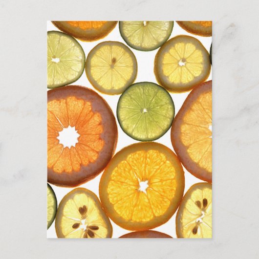 Zitrusfrüchte-Scheiben Postkarte (Vorderseite)