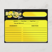 Zitrusfrüchte Schwarz und Gelbes Brautparty Rezept Begleitkarte (Vorderseite)