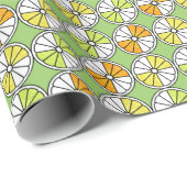 Zitrusfrüchte, Sommer nahtlos. Geschenkpapier (Rolleneckpunkt)