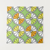 Zitrusfrüchte, Sommer nahtlos. Wandteppich (Vorderseite (Horizontal))