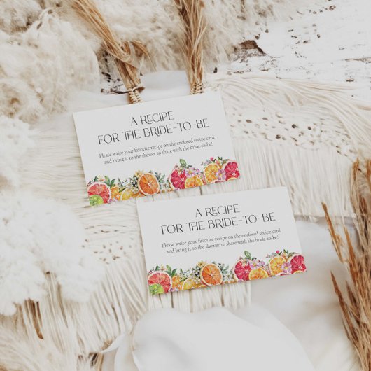 Zitrusfrüchte Sommerrezept für die Braut Begleitkarte