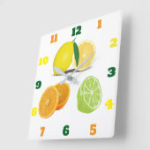 Zitrusfrüchte-Uhr Quadratische Wanduhr (Winkel)