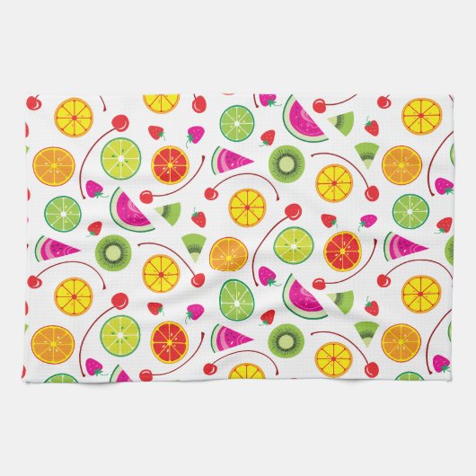 Zitrusfrüchte und Beeren Geschirrtuch (Horizontal)