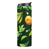 Zitrusfrüchte und Blätter aus nahtlosem Aquarell Thermosbecher (Nach links gedreht)