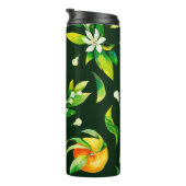Zitrusfrüchte und Blätter aus nahtlosem Aquarell Thermosbecher (Nach rechts gedreht)