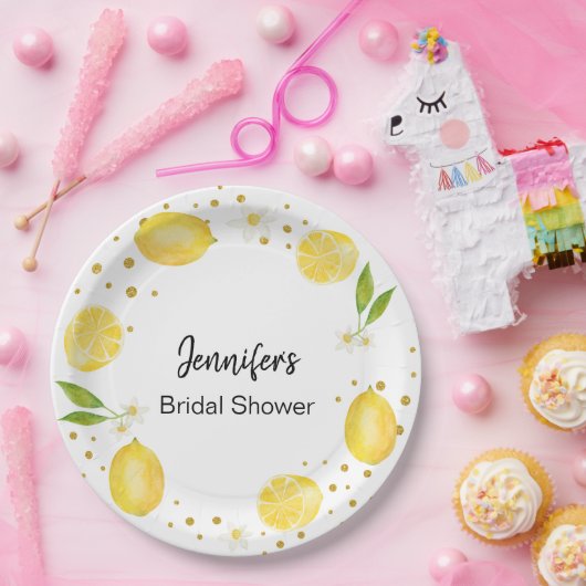 Zitrusfrüchte und Gold Pappteller (Party)