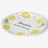 Zitrusfrüchte und Gold Pappteller (Schrägansicht)