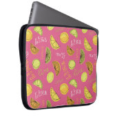Zitrusfrüchte und Limones rosa Fruchtmuster Laptopschutzhülle (Vorne Rechts)