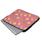 Zitrusfrüchte und Limones rosa Fruchtmuster Laptopschutzhülle (Vorne Knopf)