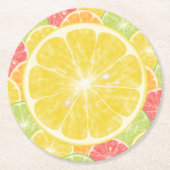 Zitrusfrüchte-Untersetzer Runder Pappuntersetzer (Vorderseite)