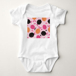 Zitrusfrüchte, Vintages Textilmuster. Baby Strampler