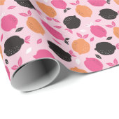 Zitrusfrüchte, Vintages Textilmuster. Geschenkpapier (Rolleneckpunkt)