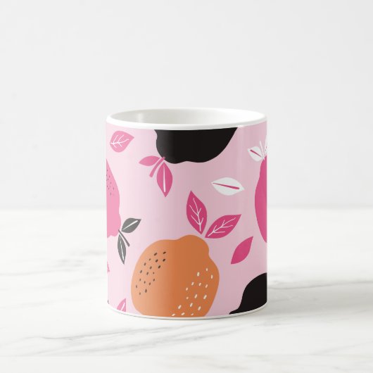 Zitrusfrüchte, Vintages Textilmuster. Kaffeetasse (Mittel)