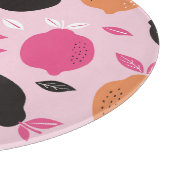 Zitrusfrüchte, Vintages Textilmuster. Schneidebrett (Ecke)