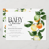 Zitrusfrüchte | Wasserfarben-Babydusche Einladung (Vorne/Hinten)