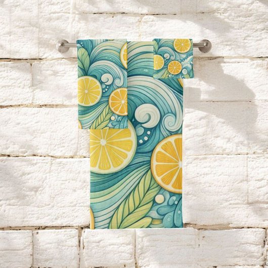 Zitrusfrüchte Wellness-Center Whimsisches Wasserfa Badhandtuch Set