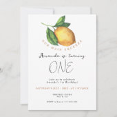 Zitrusfrüchte Zitrone 1. Geburtstag Einladung (Vorderseite)