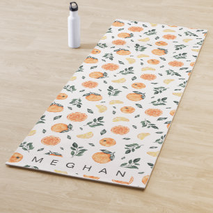 Zitrusfrüchte Zitrone Orange Monogramm Yoga Mat Yogamatte